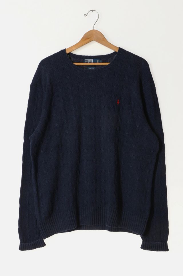Vintage Polo Ralph Lauren Silk Cableknit Crewneck Sweater | Urban ...