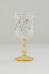 Botanical Pattern Stemmed Wine Glass