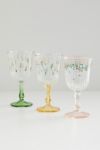 Botanical Pattern Stemmed Wine Glass