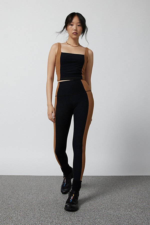 BEYOND YOGA VITALITY SPACE-DYE COLORBLOCK HIGH-WAISTED LEGGING PANT IN BLACK, WOMEN'S AT URBAN OUTFITTERS