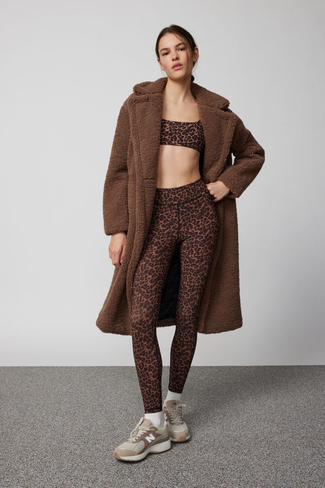 Brown Animal Print One Leg Leggings