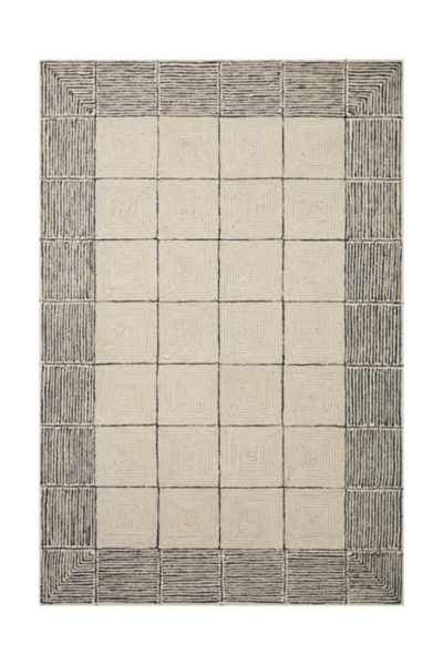 Jubi B&W Large Checkered Hand Tufted Wool Rug