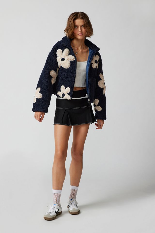 【crinkle crinkle crinkle】25AWフラワー刺繍ジャケット BLANKNYC Flower Child Fleece Zip-Up Jacket | Urban Outfitters