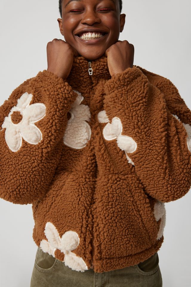 BLANKNYC Flower Child Fleece Zip-Up Jacket | Urban Outfitters