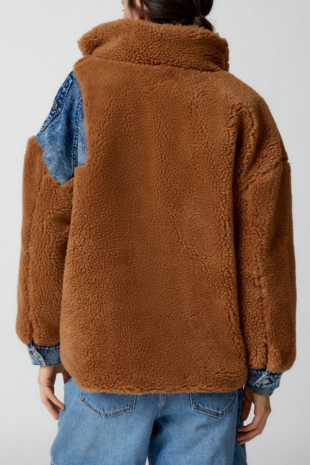 BLANKNYC Under Wraps Fleece Denim Trucker Jacket