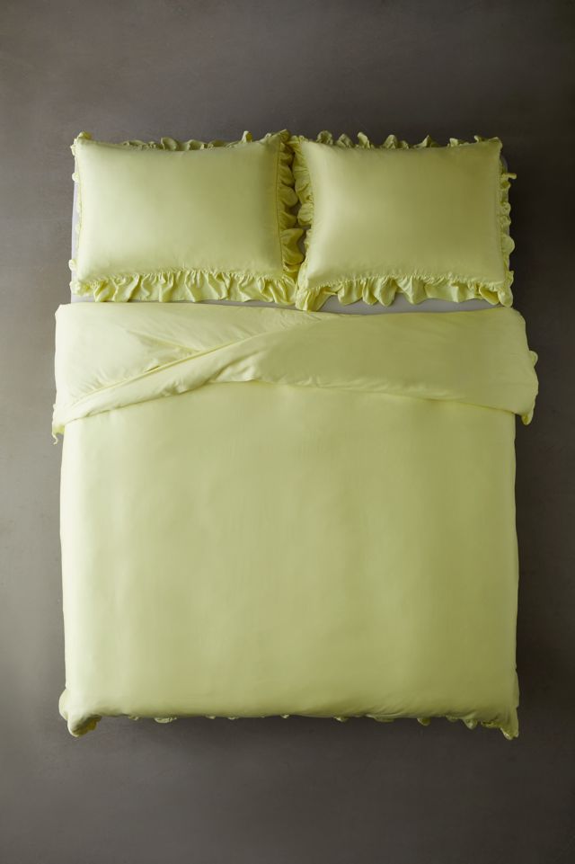 Housse de Couette en Satin avec Détail Volant #1