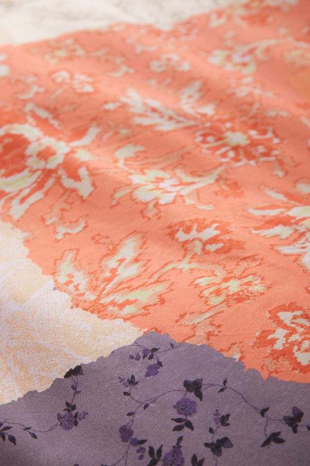 Housse de Couette à Volants Patchwork Floral #4
