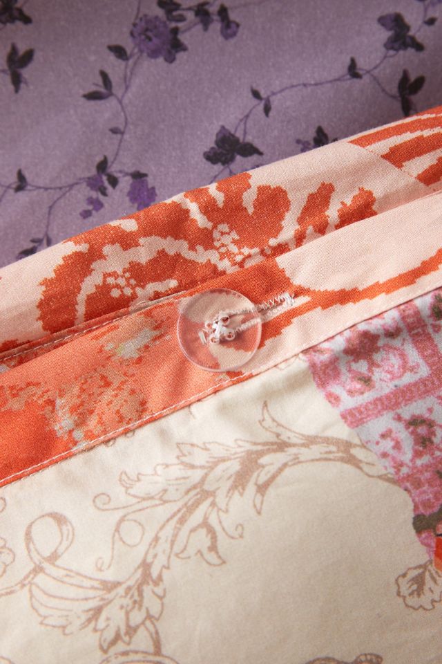 Housse de Couette à Volants Patchwork Floral #5