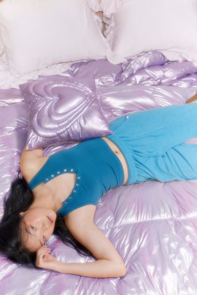 Shop Urban Outfitters Metallic Nylon Statement Comforter In Lavender At