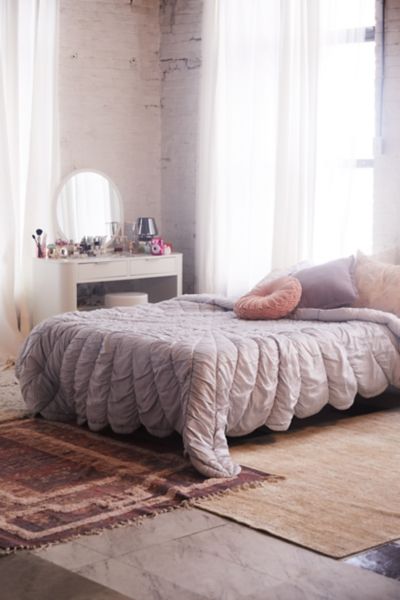 Urban Outfitters Starburst Comforter In Light Grey At