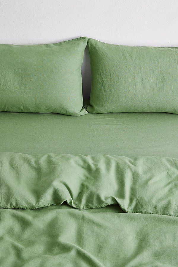 Bed Threads French Flax Linen Duvet Cover In Pistachio At Urban Outfitters