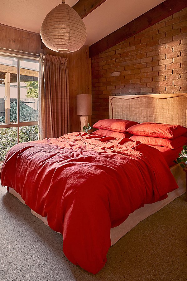 Bed Threads French Flax Linen Duvet Cover In Paprika At Urban Outfitters