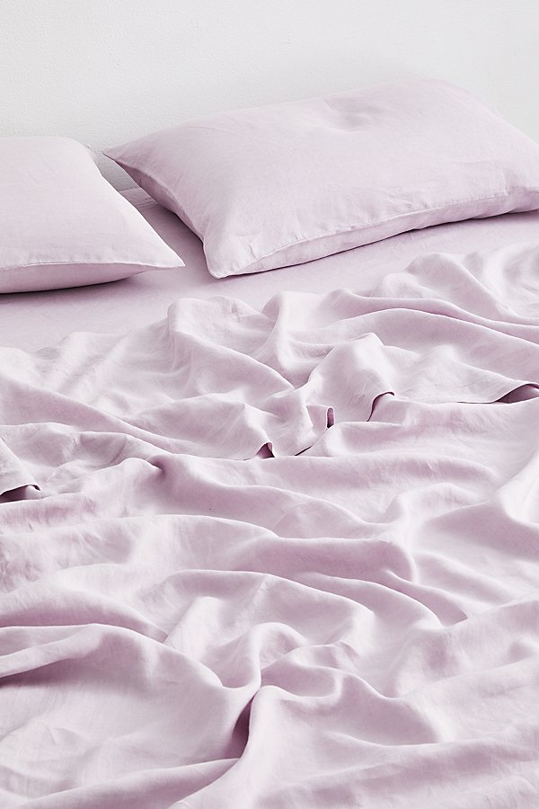 Bed Threads French Flax Linen Flat Sheet In Lilac At Urban Outfitters