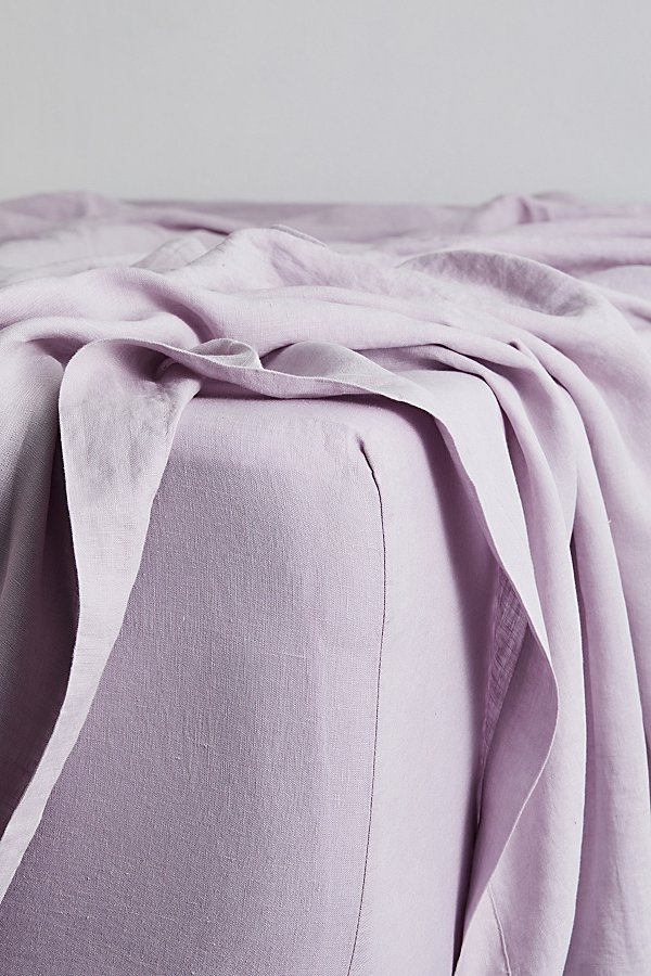 Bed Threads French Flax Linen Fitted Sheet In Lilac At Urban Outfitters