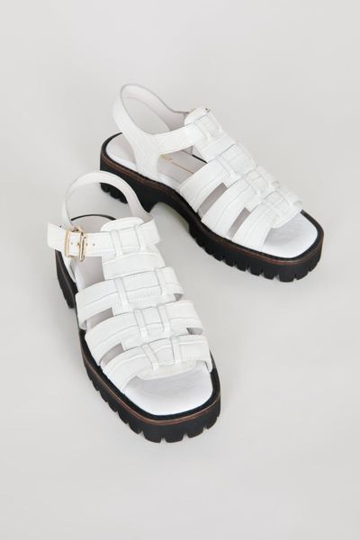 Intentionally Blank Haddie Leather Fisherman Sandal In White
