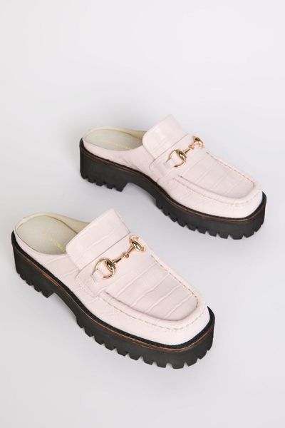 Intentionally Blank Kowloon Leather Loafer Mule In Baby Pink