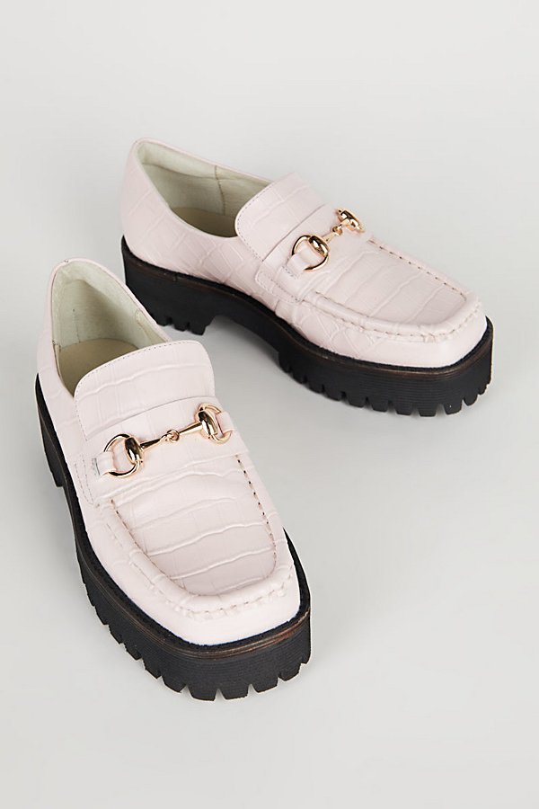 Intentionally Blank Hk-2 Croc-embossed Lug Loafer In Baby Pink
