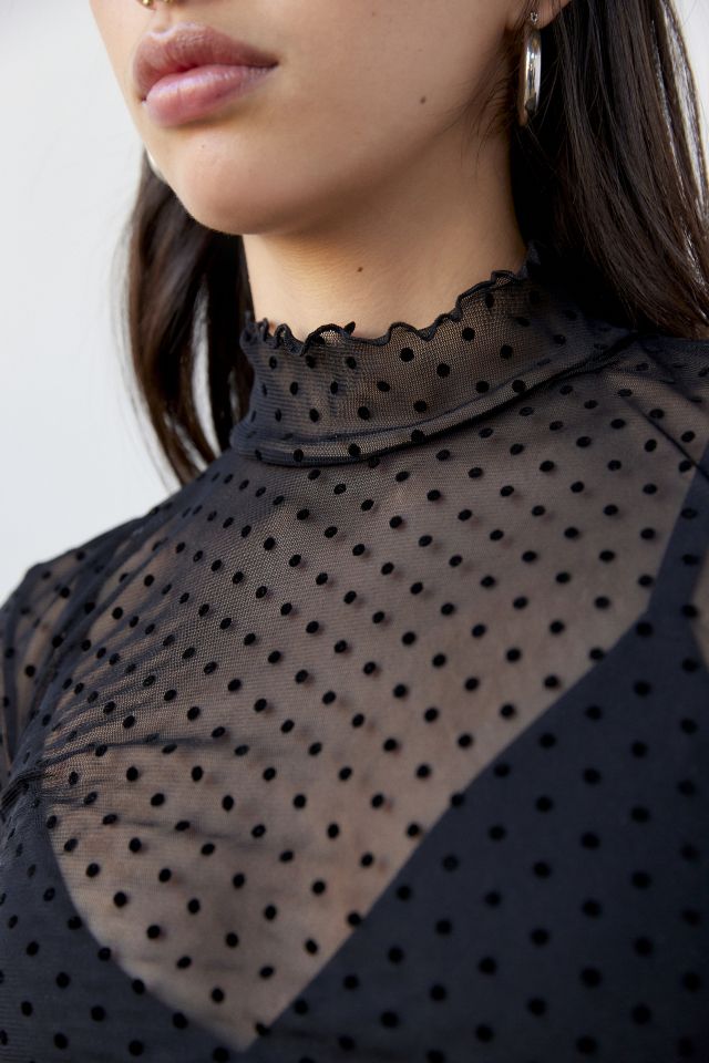 Out From Under Luna Sheer Lace Mock Neck Top #2