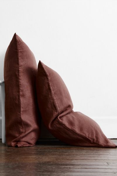 Bed Threads 2-piece French Flax Linen Pillowcase Set In Cacao At Urban Outfitters