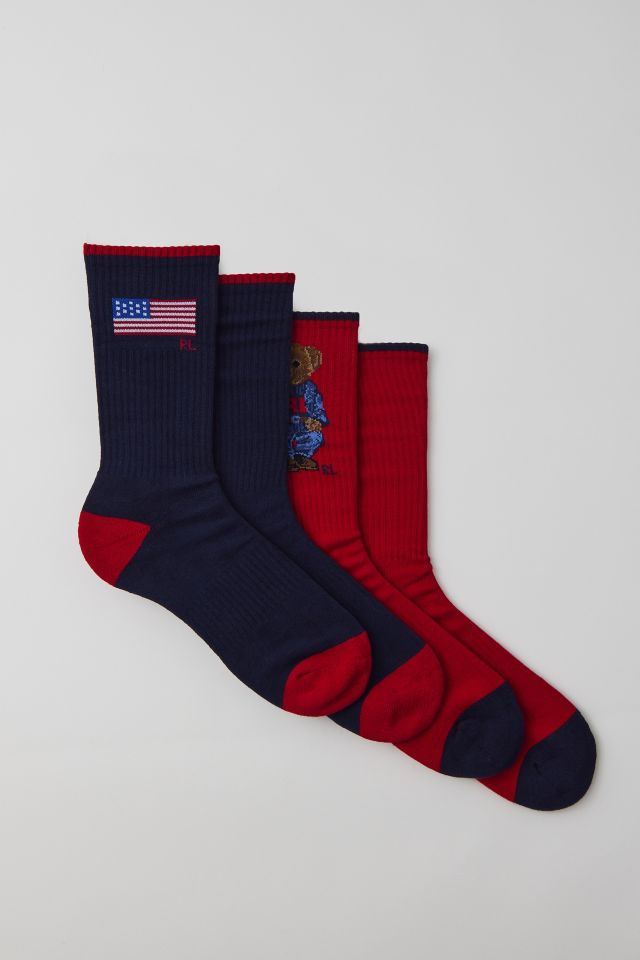 Polo Ralph Lauren Denim Bear Crew Sock 2-Pack | Urban Outfitters