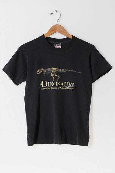 トップス 90s Dinosaur Museum T XL Black USA anvil 90s Dinosaur