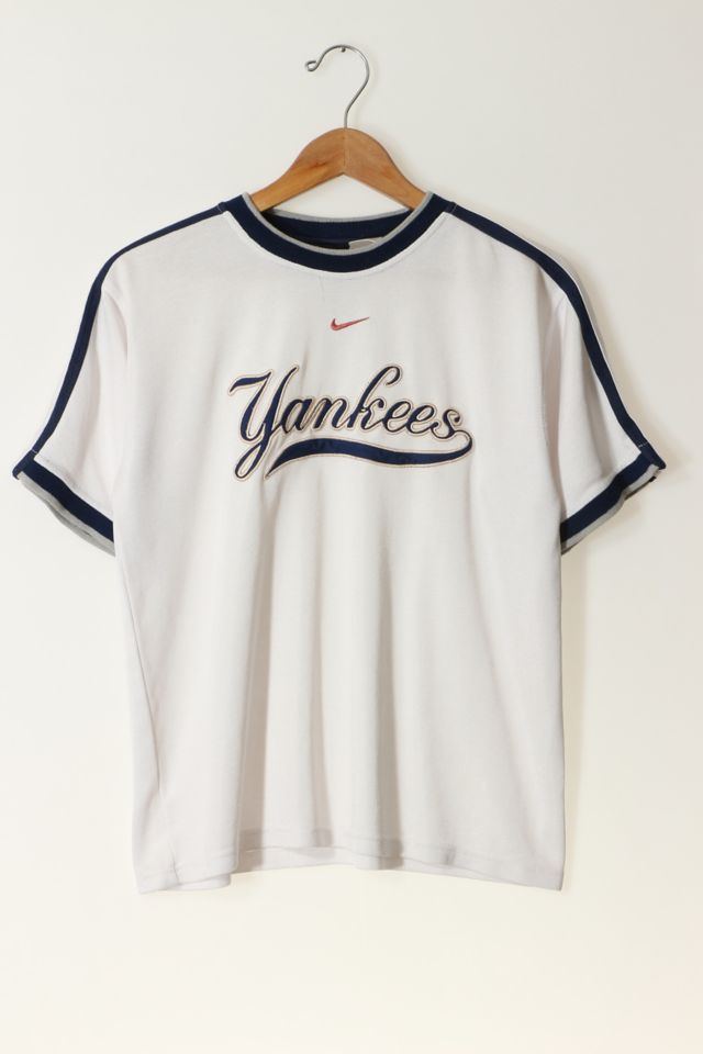 New York Yankees MLB Embroidered Wordmark Short Sleeve Tee Shirt By Nike