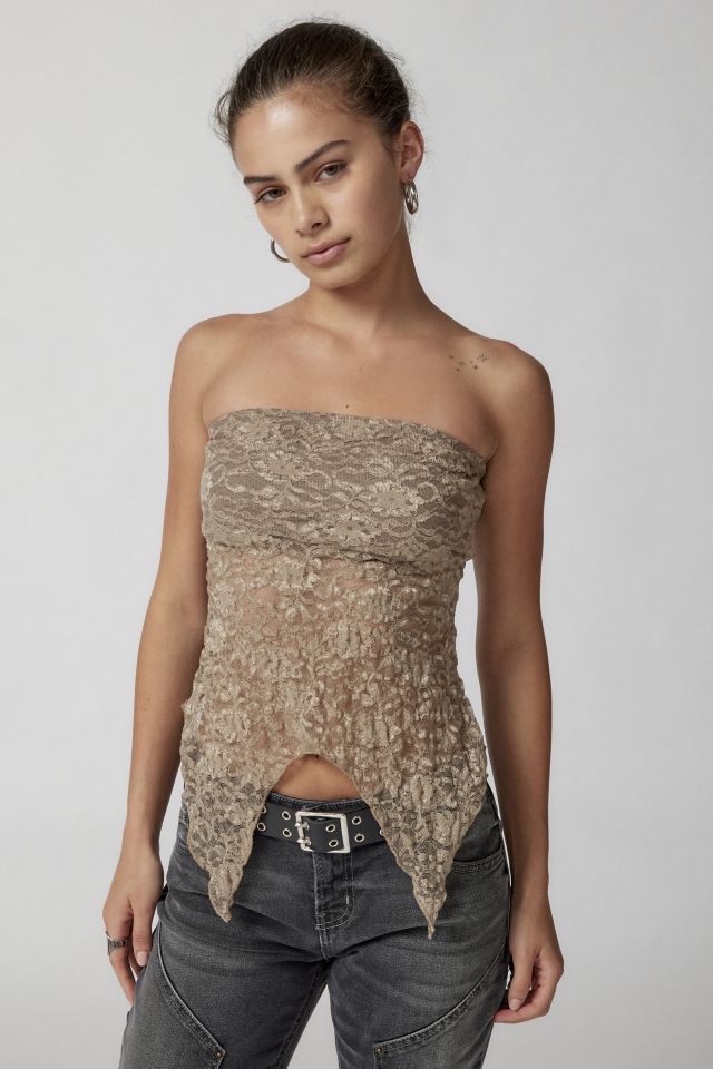 Urban Renewal Remnants Witchy Lace Tube Top  Lace tube top, Tube top,  Straight across neckline