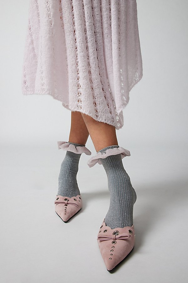 Happy Socks Carly Crew Sock In Grey, Women's At Urban Outfitters
