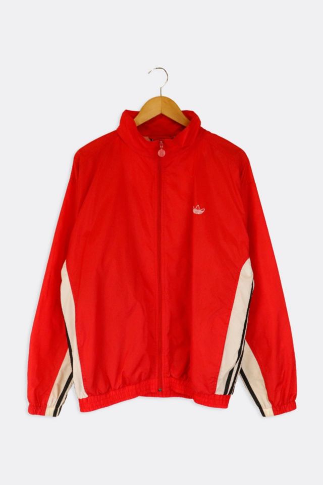 Vintage Adidas Red And White Windbreaker Jacket | Urban