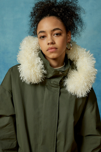 Bdg Alka Faux Fur Trim Parka Jacket In Green, Women's At Urban