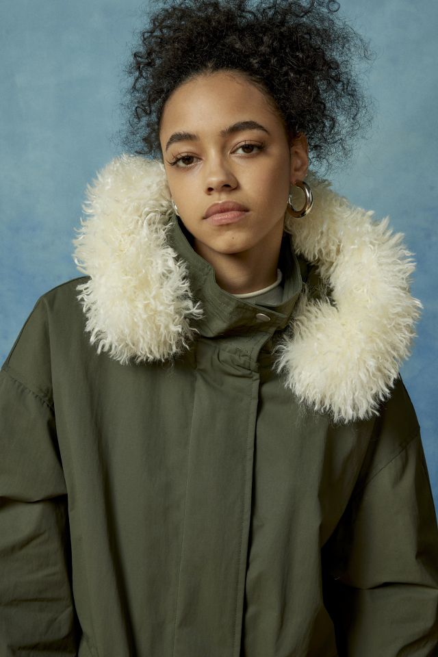 Parka with faux hot sale fur trim hood