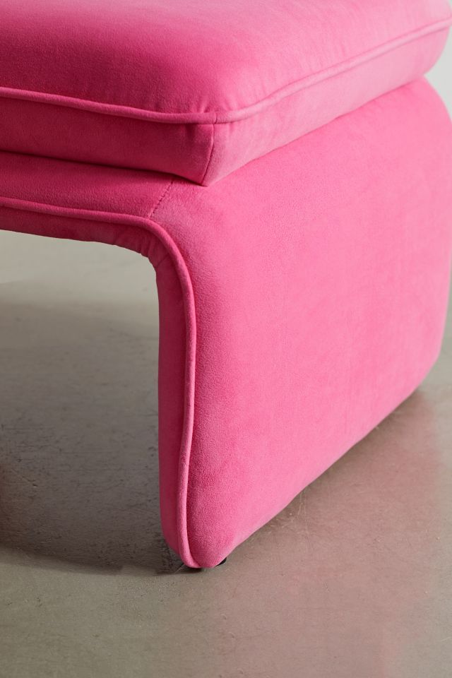 Fuchsia Pink Velvet Foot Stool