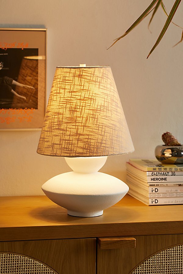 Urban Outfitters Darin Table Lamp In White At  In Yellow
