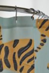 Cat Coquillette For Deny Tiger Collection Mint Orange Shower Curtain
