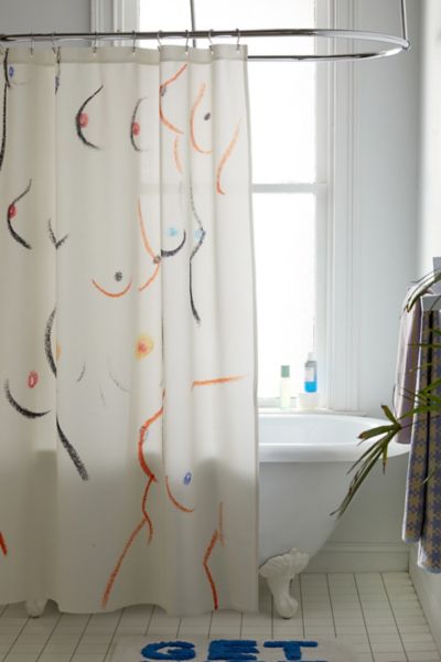 Amanda Laurel Atkins  Breasts in Cream Shower Curtain