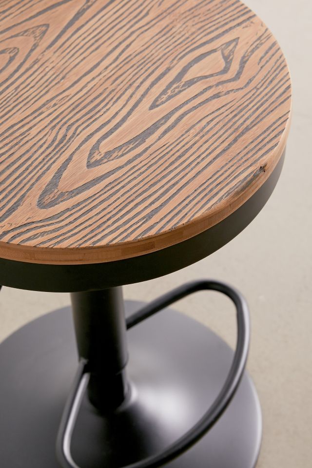 Contemporary Dakota Adjustable Swivel Barstool in Black and Brown