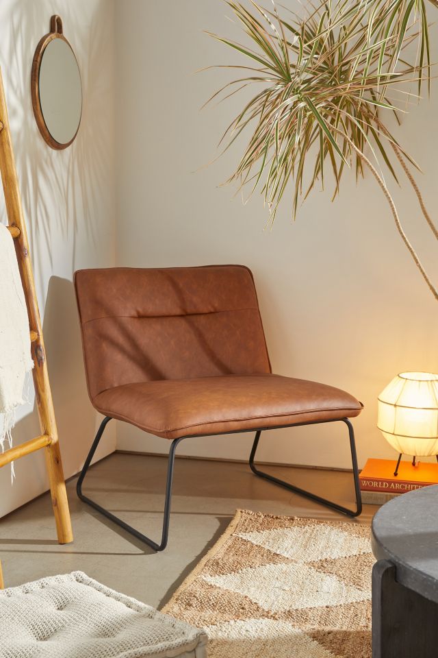 Leather shop armless chair