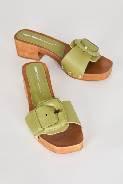 INTENTIONALLY BLANK MAR CLOG SANDAL IN OLIVE, WOMEN'S AT URBAN OUTFITTERS