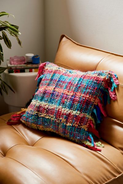 Urban Renewal Remnants Sari Silk Throw Pillow In Pink At Urban Outfitters In Multi