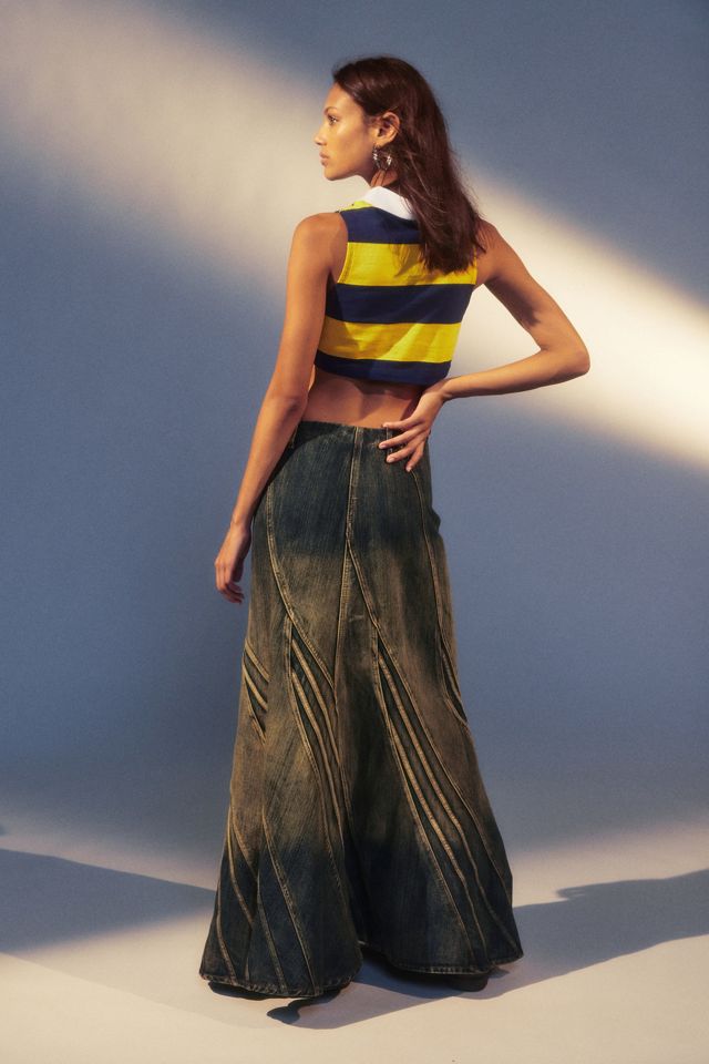Jaded London Celadon Denim Maxi Skirt | Urban Outfitters