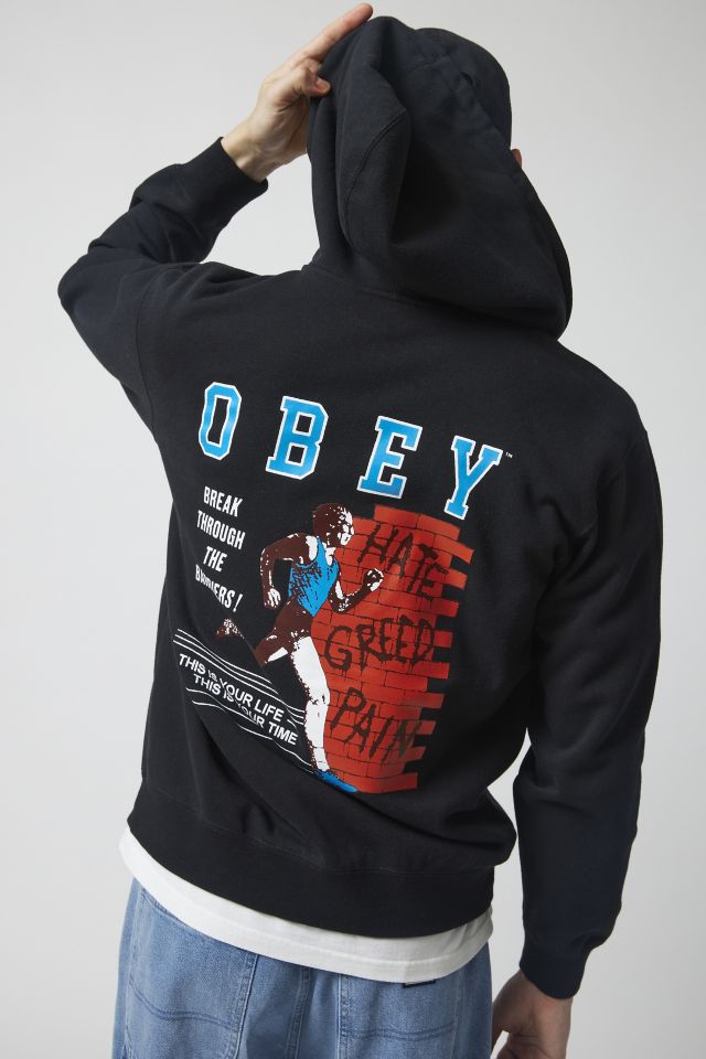 OBEY Break Barriers Full Zip Hoodie Sweatshirt