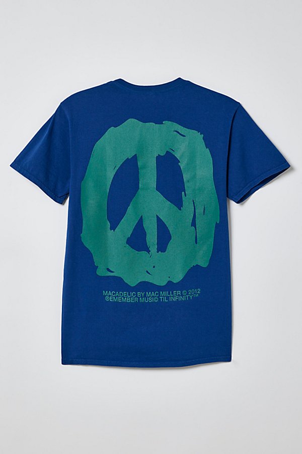 Shop Urban Outfitters Mac Miller Macadelic Peace Tee In Blue, Men's At