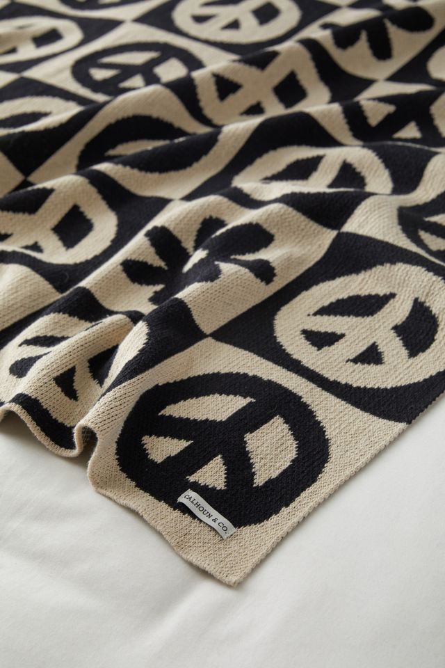 Calhoun & Co. Peace Please Knit Throw Blanket #1