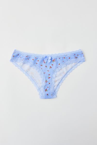 Shop Out From Under Noelle Lace-trim Tanga In Ditsy Tulip, Women's At Urban Outfitters