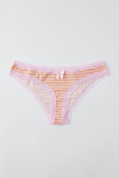 Pink Printed Women Panties Lace Bow Briefs Panties Thongs