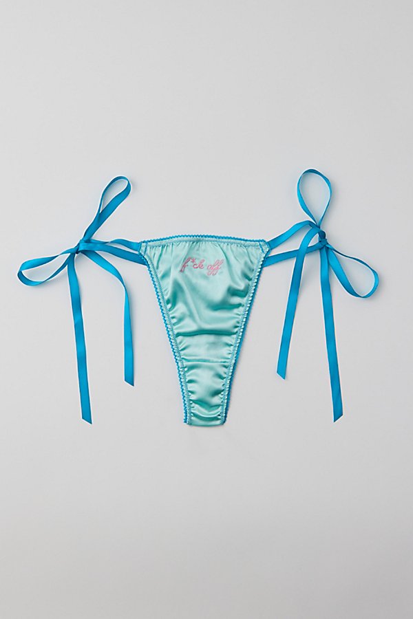 Out From Under Sweet Nothings Satin Bow Thong In F*ck Off, Women's At Urban Outfitters