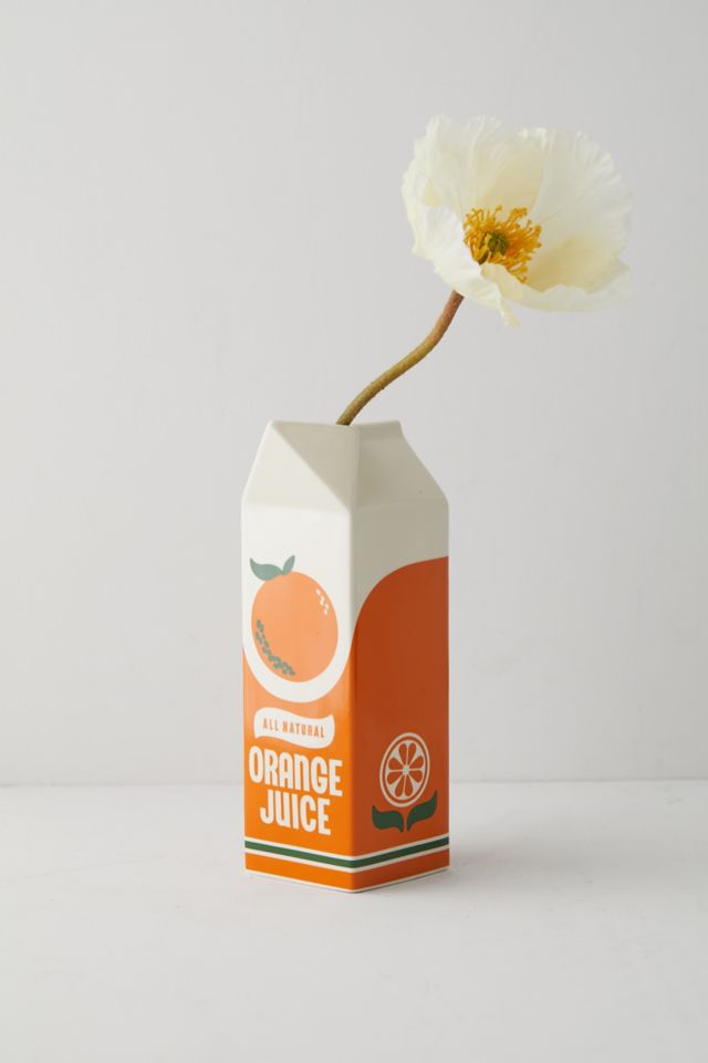 ban.do Vintage Inspired Rise and Shine Decorative Ceramic Vase, Unique  Home/Kitchen/Office Accent, Orange Juice 