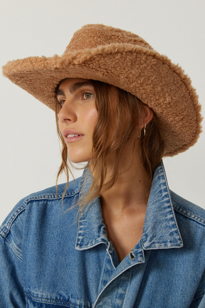 Urban Outfitters Sherpa Cowboy Hat In Tan | ModeSens display picture 3