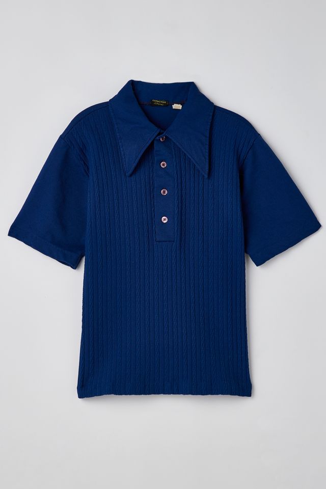 Vintage Cable Knit Polo Shirt