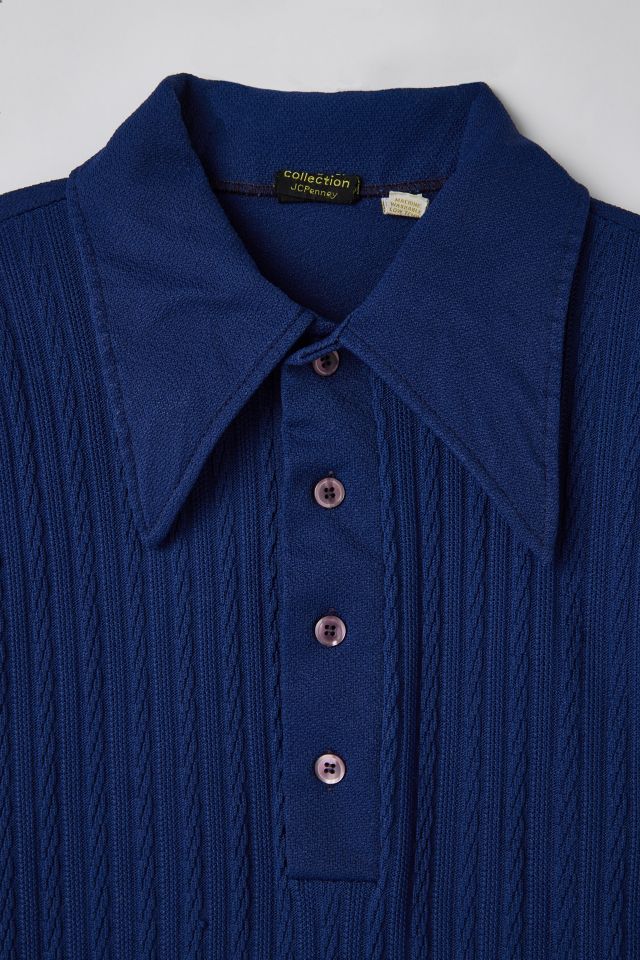 Vintage Cable Knit Polo Shirt #2